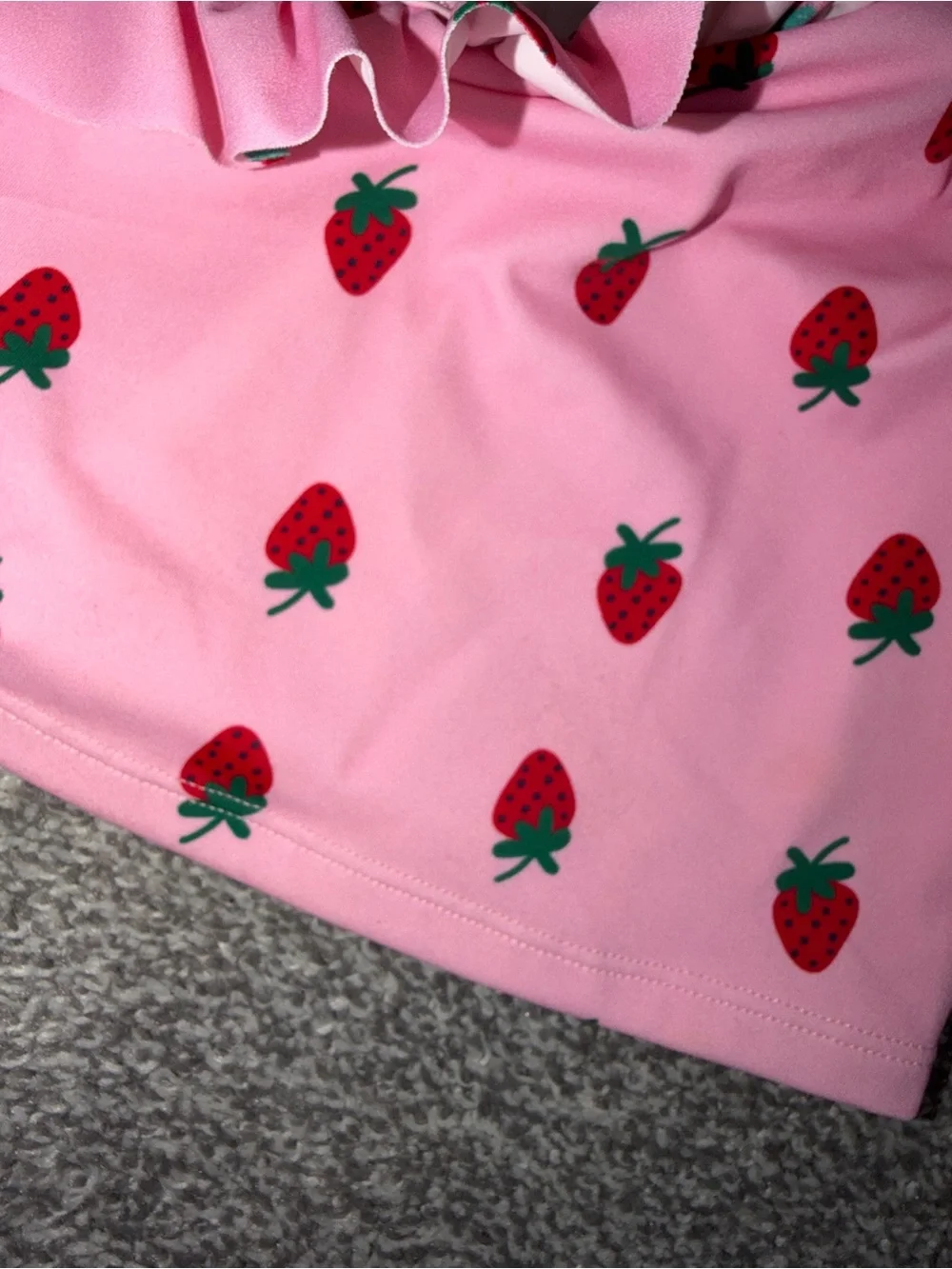 Hanna Andersson Strawberry One Shoulder swim suit 6-7 years